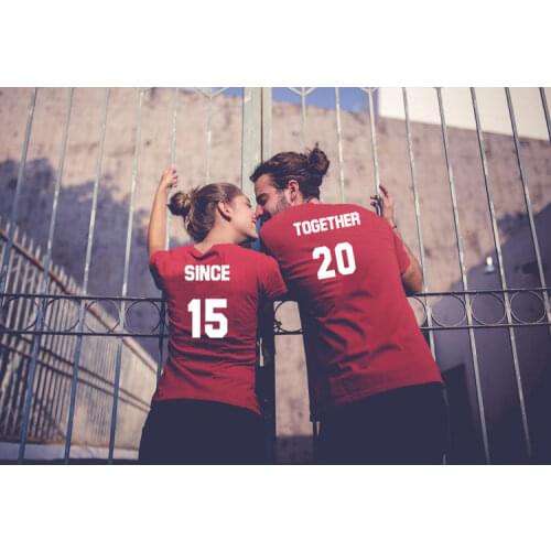 Couples Matching Together Since 2015 Back Print T-shirts Summer T-shirt 2019 Casual O-neck Tops Lovers TShirt Anniversary Gift