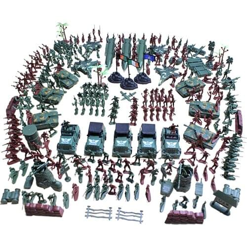 Plastic Army Men 4cm Soldier Action Figures with Scaled Tank Jet Vehicles Sand Scene Model Toy for Kids Boys - 307 Pieces