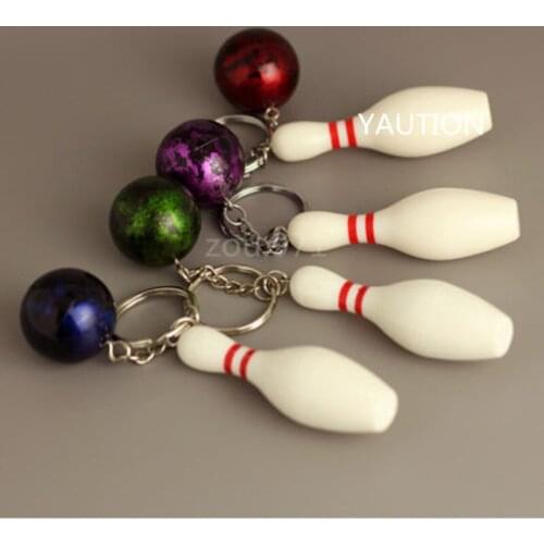 Gift,Fashion Two-piece bags bowling Alloy pendant keychain car key chain