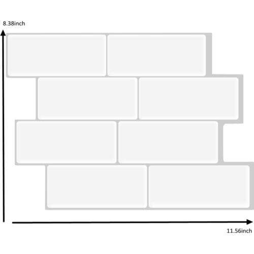 3D Wall Tile Stickers Self Adhesive Wall Tiles Peel and Stick White Subway Tile WallSticker Backsplash Of Kitchen Wall Stickers