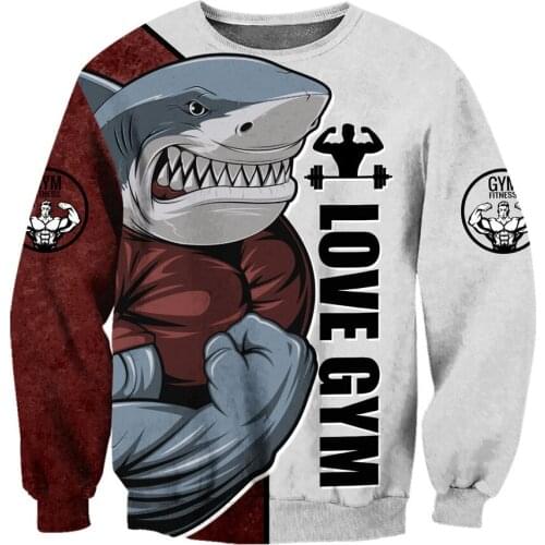 CLOOCL Shark Love Fitness Pullover Tops Fashion 3D Pet Animal Print Streetwear Men Clothing Women Casual Harajuku Clothing