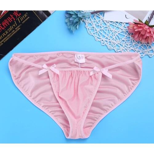 Ruffles Sissy Panties With Bowknots Bandage Cute Lovely Mens Briefs Underwear Low Rise Sexy Lingerie Gay Briefs See Through