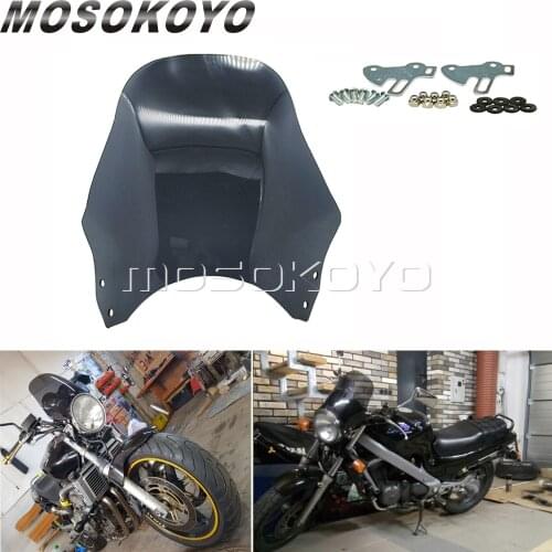 Street Bike Universal Round Headlight Windshield Wind Deflector For Yamaha Suzuki Honda BMW Aprilia Motorcycle Smoke Windscreen