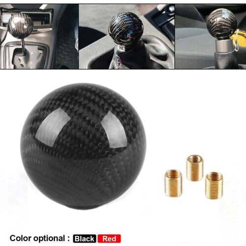 Universal Car Round Ball Shape Shifter Lever Round Ball Shape Carbon Fiber Gear Shift Knob