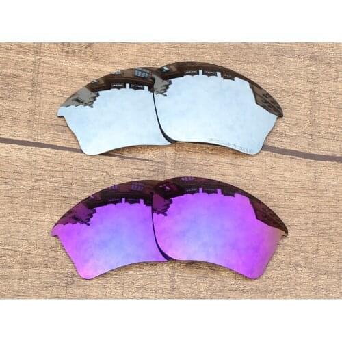 Vonxyz 2 Pairs Chrome Mirror & Violet Mirror Polarized Replacement Lenses for-Oakley Half Jacket XLJ Frame