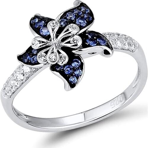 Romantic Flower Women Wedding Rings Promise Engagement Ring Flower Zircon Engagement Ring For Women Party Jewelry Gift