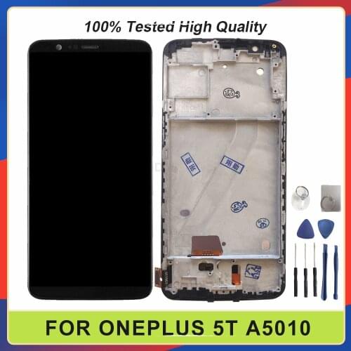 New For Oneplus 5T A5010 LCD Display Touch Screen Digitizer Glass Assembly + Frame 1+5T For Oneplus 5T Lcds Screen Free Tools