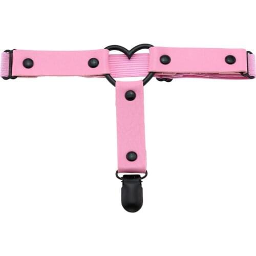1pcs Women Sexy Punk Goth Heart PU Leather Elastic Garter Leg Thigh Ring Clothing Accessory Leg Suspender Sexy Stockings Garters