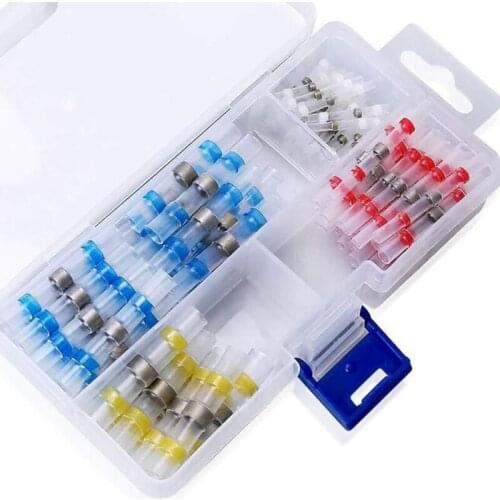 100pcs Intermediate Joint Solder Ring Waterproof Heat Shrinkable Connector Wire Terminal Insulation Butt Joint