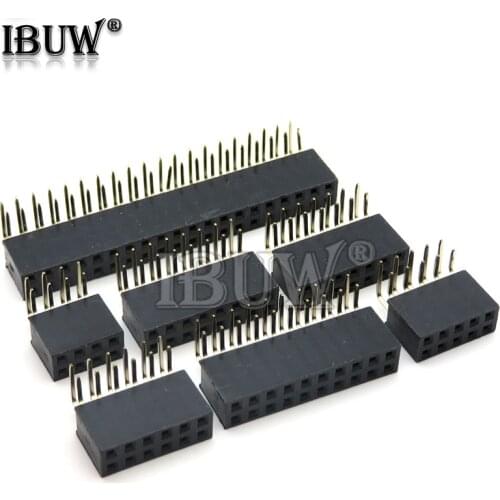 2.54mm R/A Double Row Female 2~40P PCB Board Right angle Pin Header socket Connector Pinheader 2* 4 6 10 20 40 Pin For Arduino