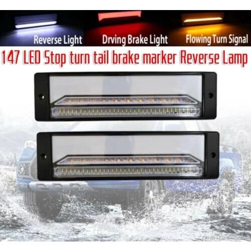 2Pcs Car 147 LED Waterproof Turn Signal Light Truck Brake Light Turn Tail Light for Truck Trailer