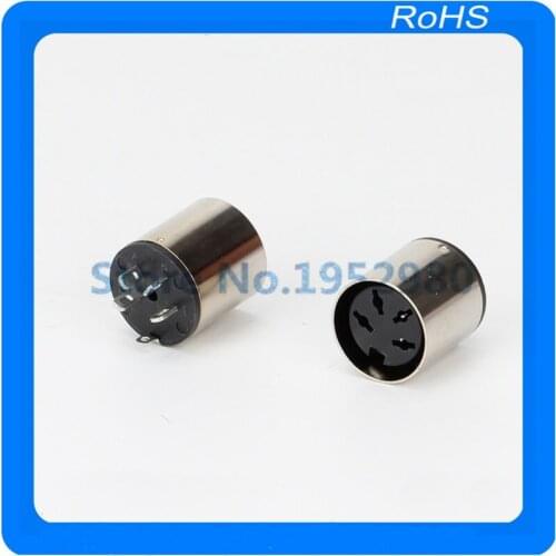 20pcs/lot metal 4 PIN DSCT-4-07M DIN female Plug Socket Mount Connectors Adaptor