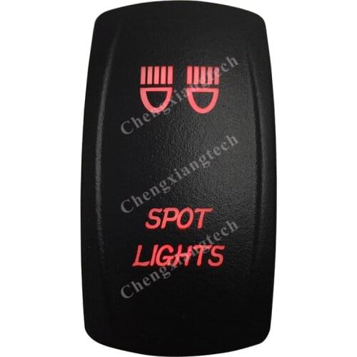 5 Pin ON OFF SPST Red Led Spot Lights Rocker Car Boat Dashboard Light 12v 24v Toggle Switch for Carling ARB Narva 4x4 Style