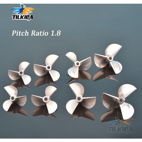 Rc Boat CNC 3 Blades Screw Aluminum Propellers Left/Right Pitch 1.8 D36/40/42/46/48mm Prop For 4/4.76mm 3/16" Prop Shaft