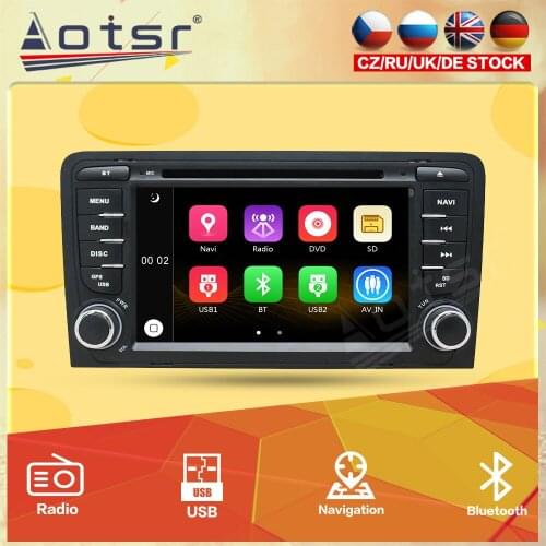 For Audi A3 Car Radio Multimedia Player GPS Navigation Autoradio Head UnitVideo Stereo Audio DVD Video DSP Support Carplay