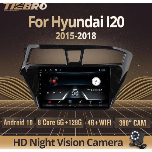 TIEBRO 2 DIN Android 9.0 Car Multimedia Player For Hyundai I20 2015 2016 2017 2018 GPS Navigation Stereo Car Radio DVD Player