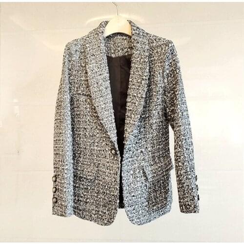Blazer feminino autumn new style temperament self-cultivation suit jacket womens plaid tweed women blazers and jackets