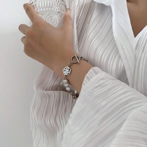 Titanium steel personality hip hop bracelet men and women stainless steel metal chain simple atmosphere hand ornaments