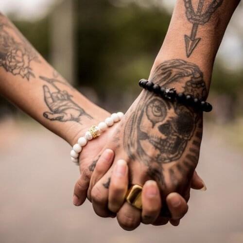 Crown Couple Bracelet For Women Natural Stone Gold bracelet Bijoux Homme Men Jewellery Set Accessories Gift Dropshipping 2019