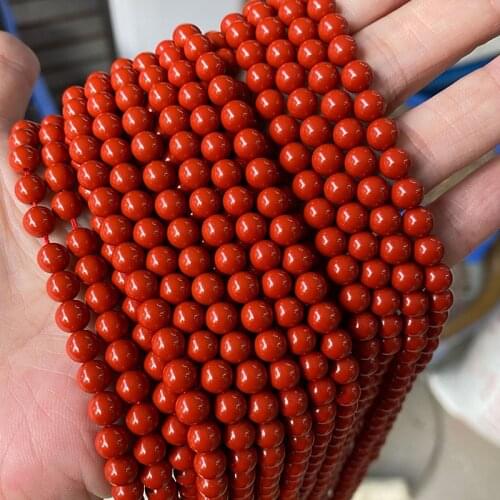 Natural Stone Red Coral Beads Round Loose Beads 4mm 6mm 8mm 9mm For DIY Bracelet Necklace Jewelry Making Findings