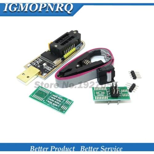 1pcs CH341 24 25 Series Flash BIOS USB Programmer Module SOIC8 SOP8 Test Clip 93CXX / 25CXX / 24CXX
