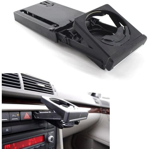 Cup Holder For 2002-2008 Audi A4 B6 B7 4-Door Sedan LHD Black Front Dashboard Cup Holder Plastics With Chrome Trim 8E1862534K