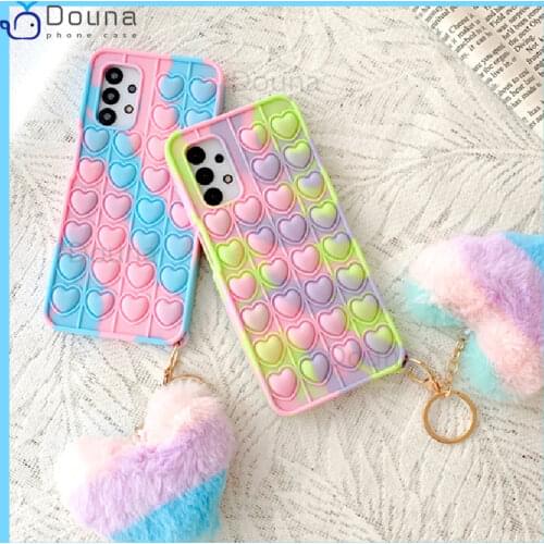 Case for Samsung Galaxy S20 FE S21 S10 S9 Plus Note 20 Ultra A12 A31 A51 A71 A32 A01 Push It Bubble Relieve Stress Phone Cover