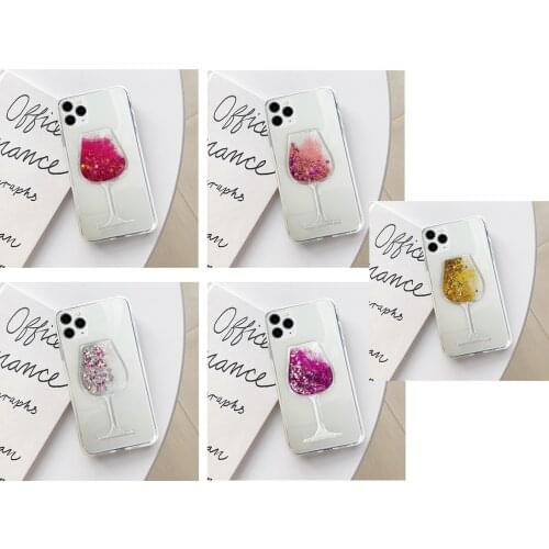 Wine Glass Glitter Star Water Liquid Phone Case for Samsung GALAXY A51 A60 A70 A70E A71 A80 A90 5G A81 M40S M80S Soft TPU Cover