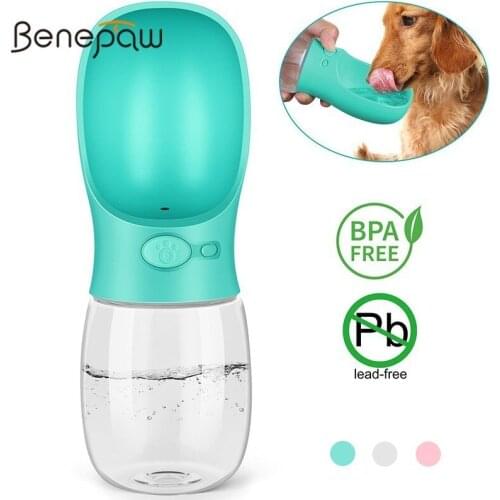 Benepaw Outdoor Pet Water Bottle 3 Colors Leak-proof Portable Water Drinking Bottle Dog Travel Food Grade Pet Feeder 2019
