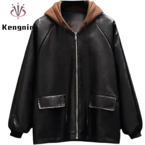Kengnin Women's Black Bomber Jackets