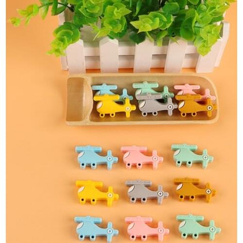 Kovict 50/100pc Helicopter Silicone Beads BPA Free Food Grade Silicone Pandents DIY Pacifier Chain Accessories Baby Molar Toy