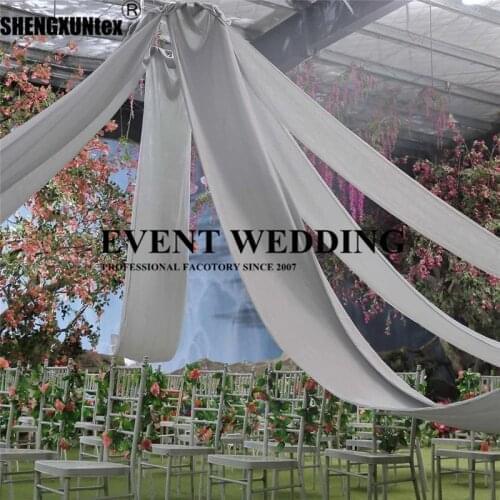 Nice Looking Width Ceiling Drapery Sheer Curtain Panel Roof Canopy Decoration Draping Fabric Wedding Decoration