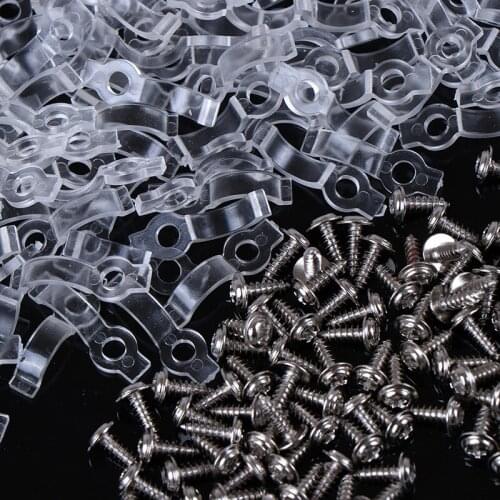 Bracket 8/10mm Fixing Clip for 5050 5630 LED Strip Light + Screw Connectors Accessories New 100 Pieces Mounting