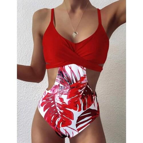 Summer Sexy Print One-Piece Large Swimsuits Closed Women Plus Size Swimwear Pool Beach Body Bathing Suit Female Swimming Suit
