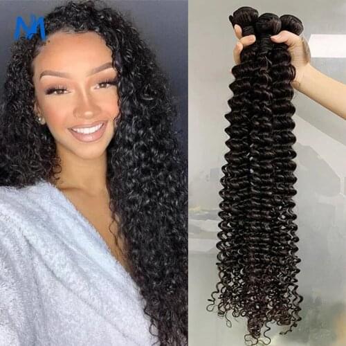 Magic Wave 10A 1 3 4 Bundles Deal 28 30 32Inch Deep Wave Brazilian Hair Bundles Bundle Wholesale Water Wave Raw Virgin Bundles