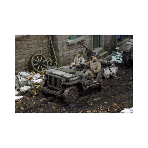 1/35 Scale Models Miniature Resin WW2 American Jeep Driver 2 People WWII Figure Unpainted Model Kit Handmade DIY