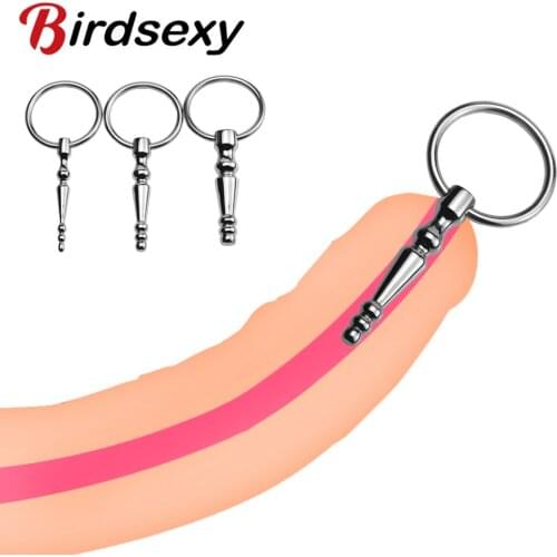 Metal Penis Plug Catheters Sounds Urethral Dilators Catheters Stainless Steel Penis Plug Male Chastity Device Sex Toys For M