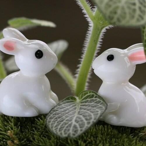 10 Pcs Miniature Mini Rabbit Resin Garden Fairy Ornament Flower Plant Pot Home Figurine Animal Decor B99