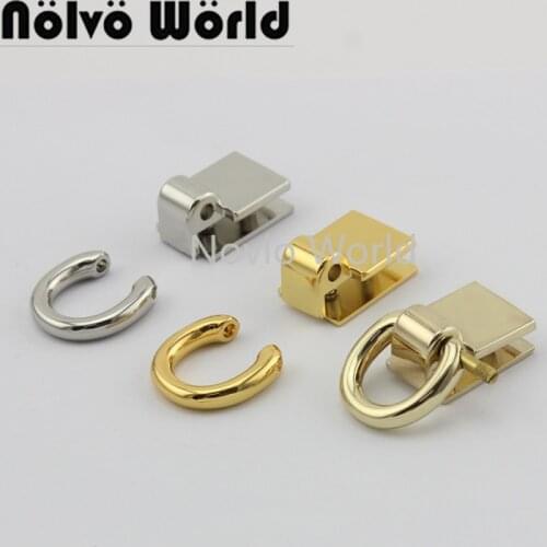 Nolvo World 5-20-100pcs 3 colors 20*16mm purse gusset 2 sides d ring hanger clasps clips