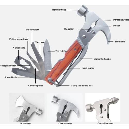 Multitool Camping Pliers Tool Folding Knife Multipurpose Tool For Survival Hatchet Axes Hammer Screwdriver Safety EDC Hand Tools