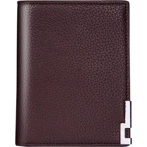 Men Billfold Money ID Card Vertical Wallet Purses Ultra-thin Short Design Luxury Coins Clip ​leather Card-Holder Clutch Bag
