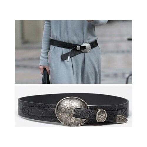 Men women Vintage Casual Metal Head Cool Waistband Medieval Knights Leather WaistBelt