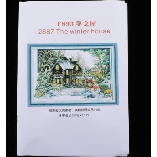 14CT Stamped Cross Stitch Kits Sew Patterns Cross-Stitch Pattern Winter Scenery