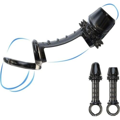 New Male Adult Sex Product Crystal Spike Braces Sex Vibrator Strong Man Penis Condom Cup Women G-spot Orgasm Toy Anal Plug