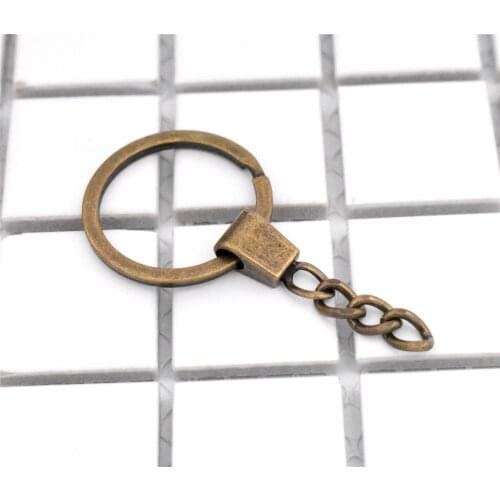 New Key Ring ( Ring Size: 30mm ) Key Chain Bronze Plated 60mm Length Round Split Keychain Keyrings Wholesale