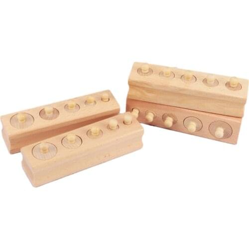 Early Childhood Education Teaching Aid Socket Cylindrical Childrens Educational Wooden Toys