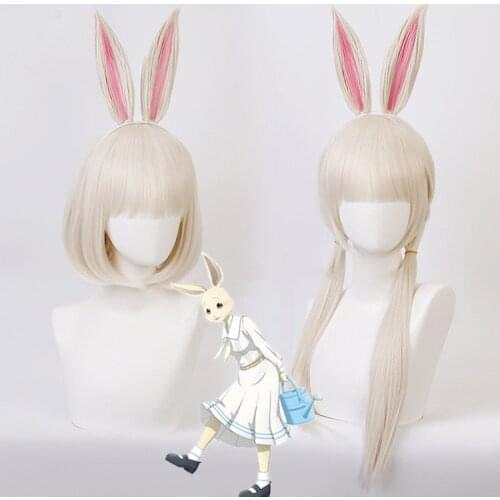 Anime BEASTARS Haru Wig Rabbit Cosplay Wigs Two Styles With Rabbit Ears Heat Resistant Synthetic Wig Halloween+ Wig Cap