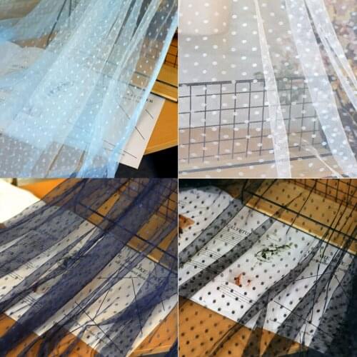 5y Polka Dot Doll Dress Puff Skirt Net Gauze Skirt Fabric Clothing Lace DIY Summer dress Handmade Accessories Mesh Tulle Fabric