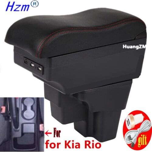 For Kia Rio 3 Armrest Interior Center Console Storage Box Arm Rest Car-styling Decoration Accessories Parts 2019 2020 2021