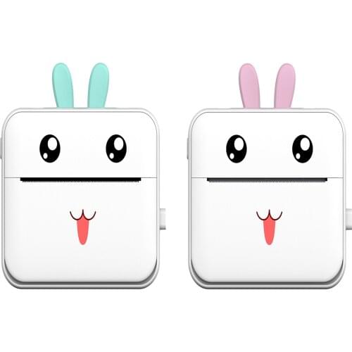 Portable Mini Bluetooth Pocket Label Sticker Receipt Printer, Pocket Printer for Child Painting Women Men Gift with 1 Roll Paper